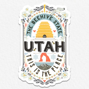 Utah, The Beehive State Sticker