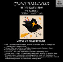Crow's Halloween Time to Fly PDF Pattern Download