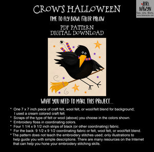 Crow's Halloween Time to Fly PDF Pattern Download