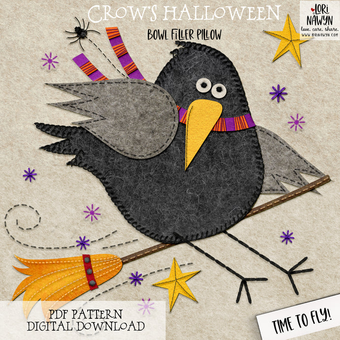 PDF Crow's Halloween Time to Fly Pattern Download