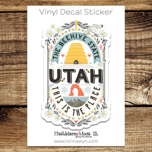 Utah, The Beehive State Sticker