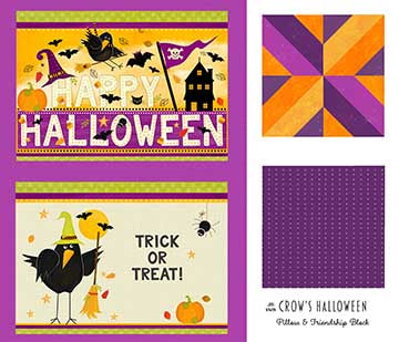 Crow's Halloween Fat Quarter Pillow