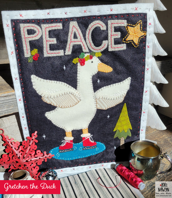 PDF Gretchen the Duck Peace Applique Pattern Download