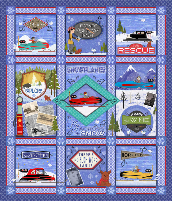 Fabric Panel: Legends of Snow Travel