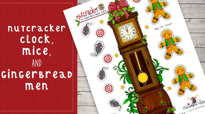 DIY Digital Download - Nutcracker Clock, Mice and Gingerbread Men